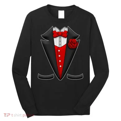 Red Rose Tuxedo Long Sleeve Shirt