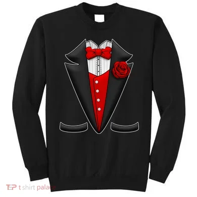 Red Rose Tuxedo Sweatshirt