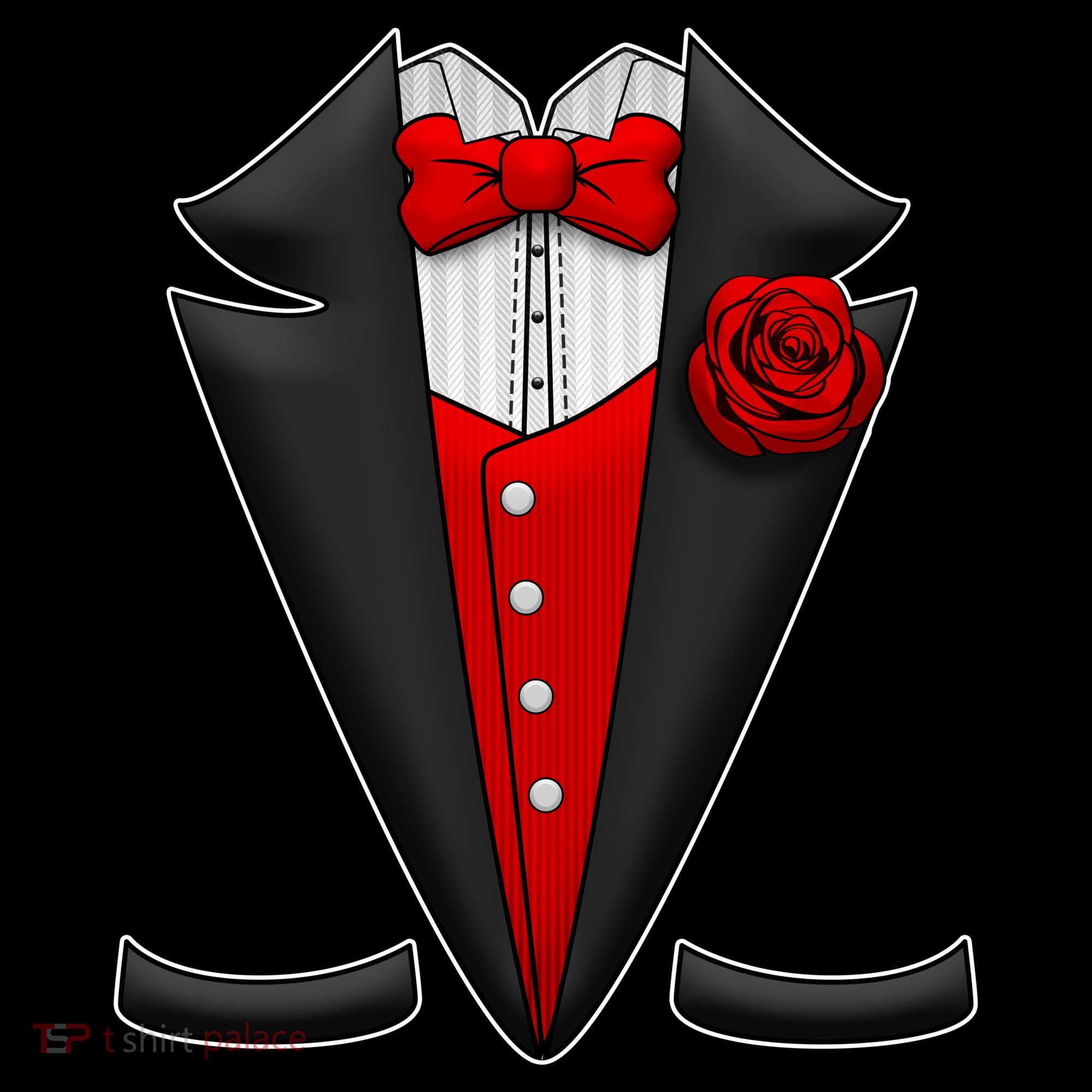 Red Rose Tuxedo Sweatshirt