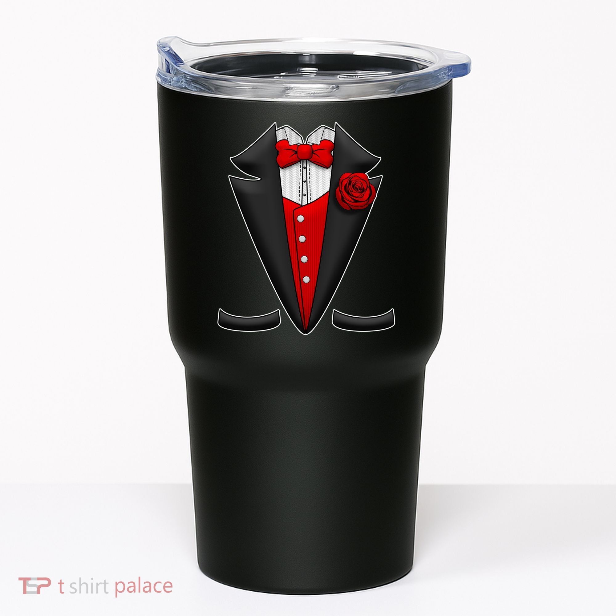 Red Rose Tuxedo Tumbler