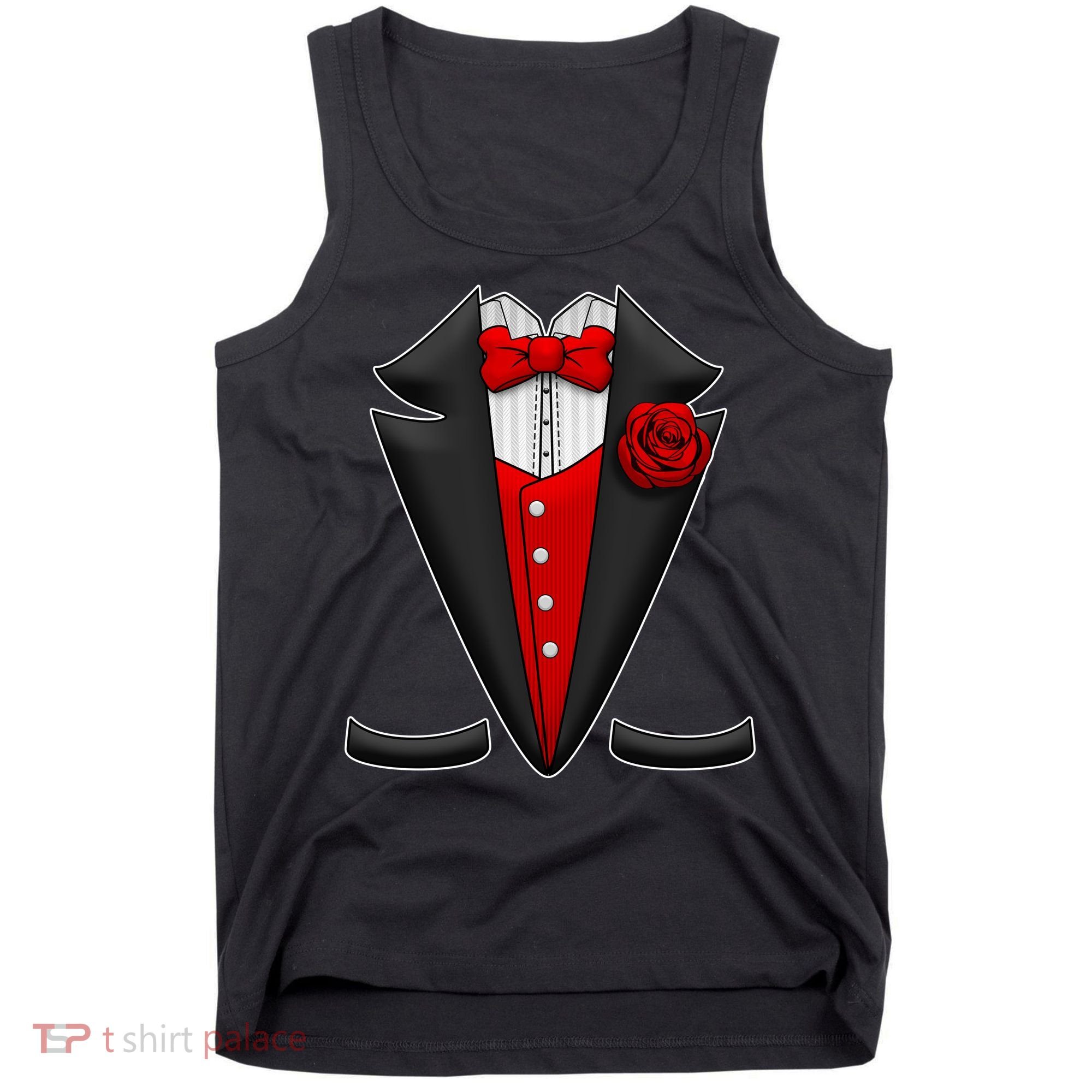 Red Rose Tuxedo Tank Top