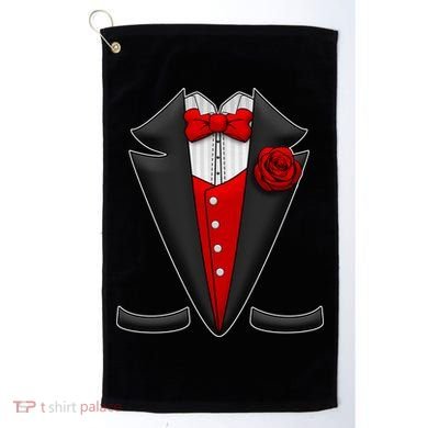 Red Rose Tuxedo Golf Towel