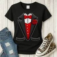Red Rose Tuxedo Women's T-Shirt thumb 3