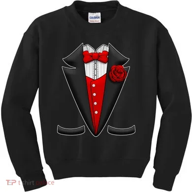 Red Rose Tuxedo Kids Sweatshirt