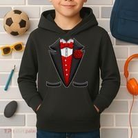 Red Rose Tuxedo Kids Hoodie thumb 2
