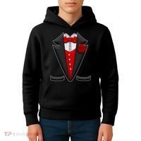 Red Rose Tuxedo Kids Hoodie thumb 4