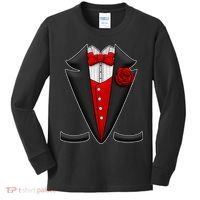 Red Rose Tuxedo Kids Long Sleeve Shirt thumb 0