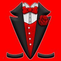 Red Rose Tuxedo Santa Hat thumb 1