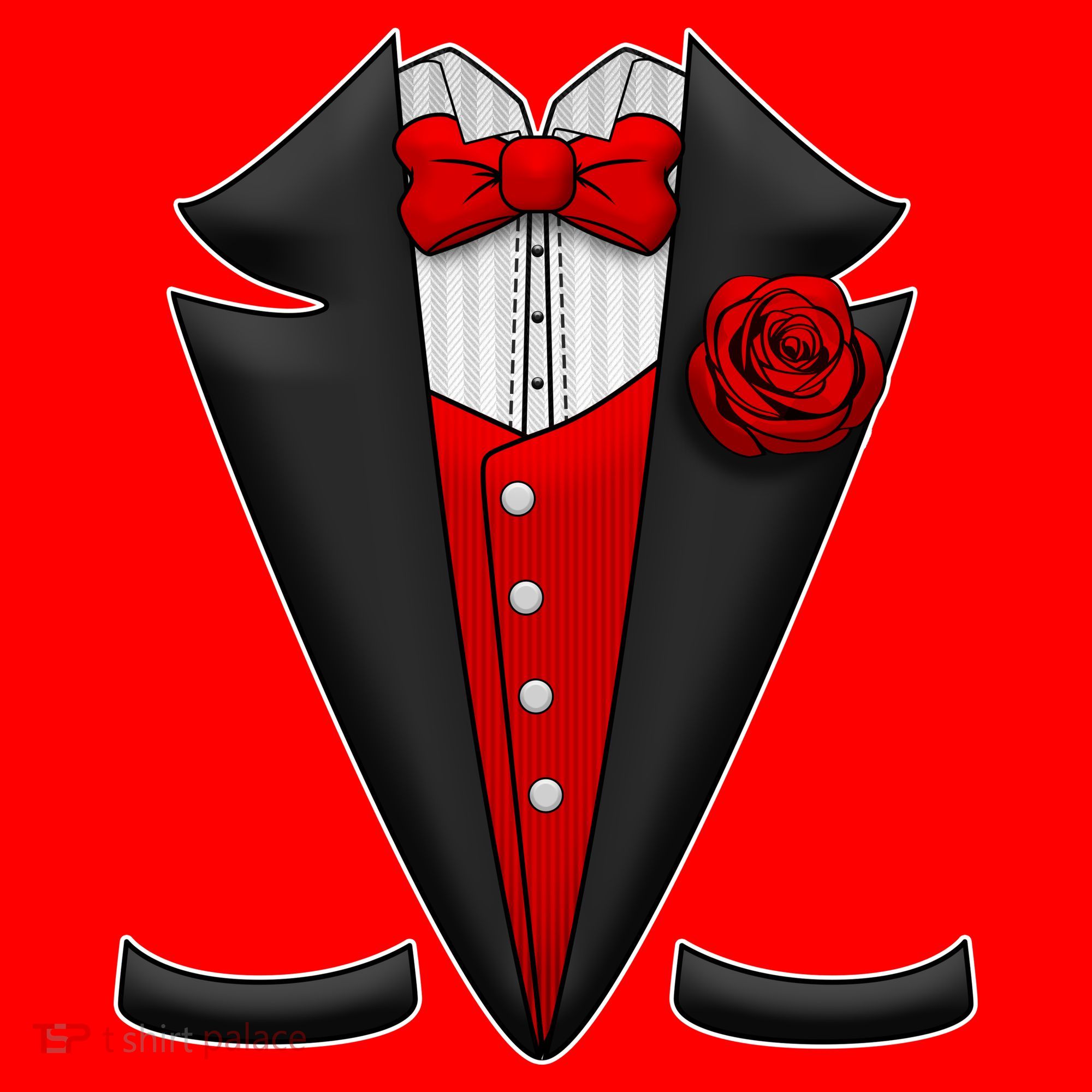 Red Rose Tuxedo Santa Hat