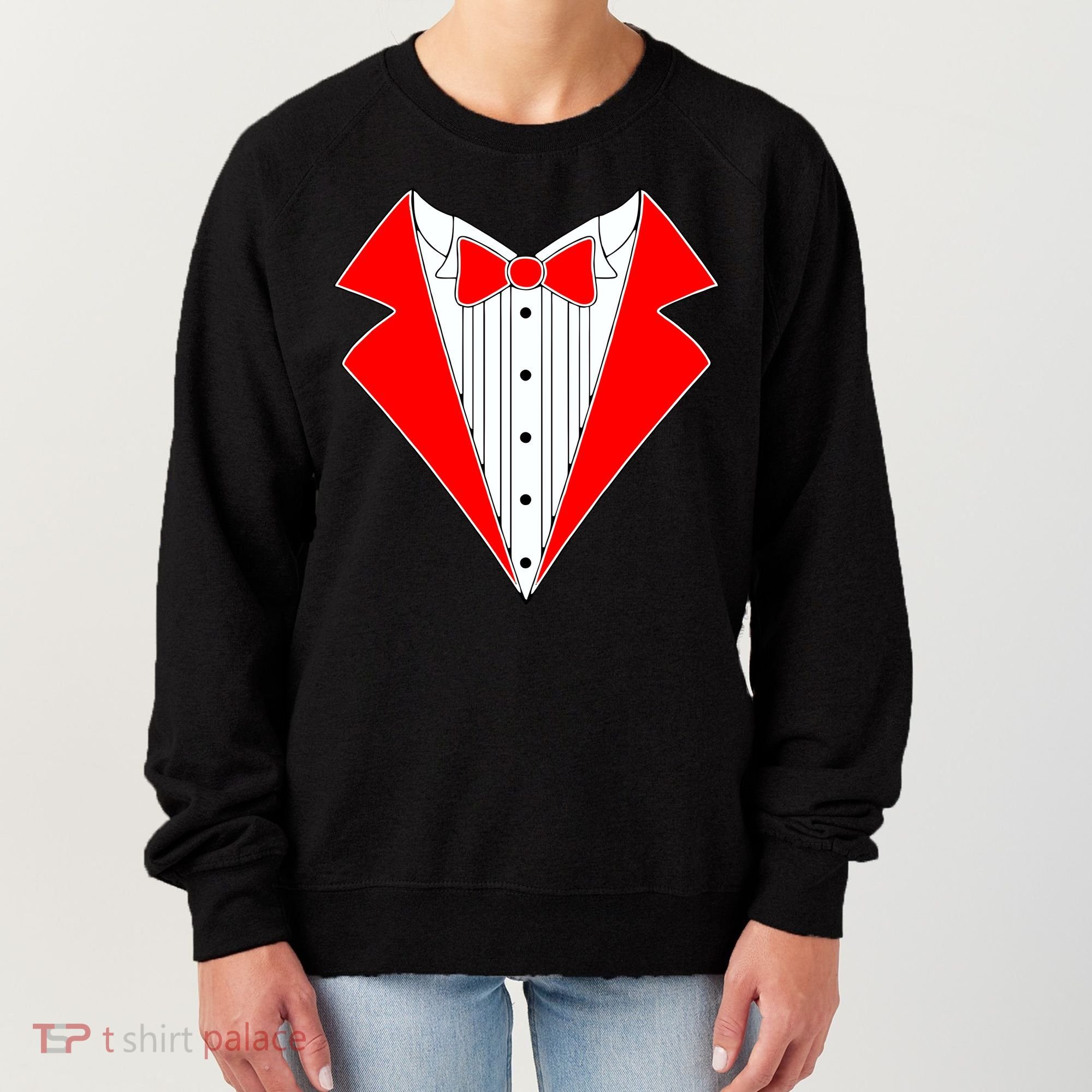 Red Tuxedo Wedding Tux Women's Sweatshirt