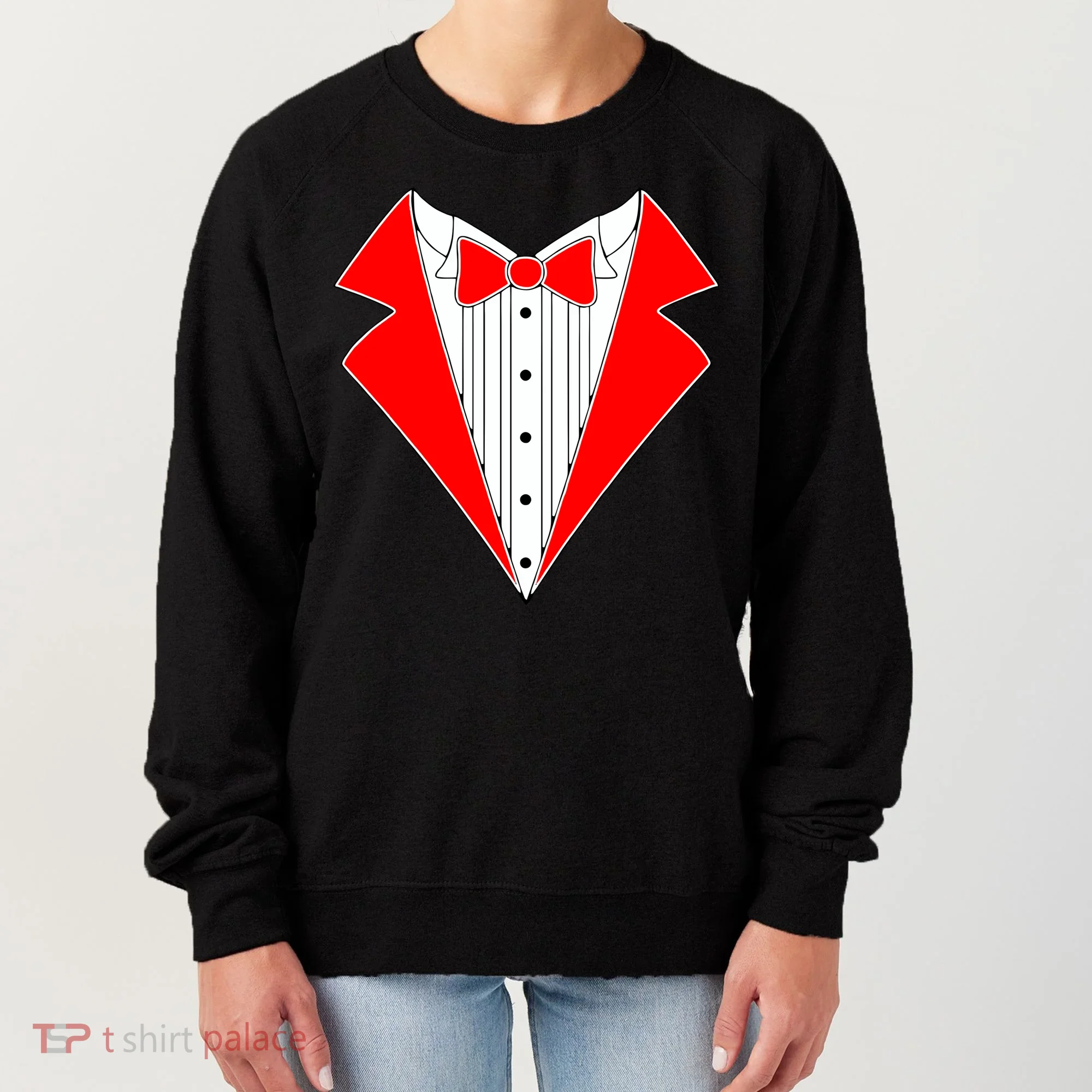 Red Tuxedo Wedding Tux Women's Sweatshirt