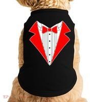 Red Tuxedo Wedding Tux Doggie Tank thumb 0