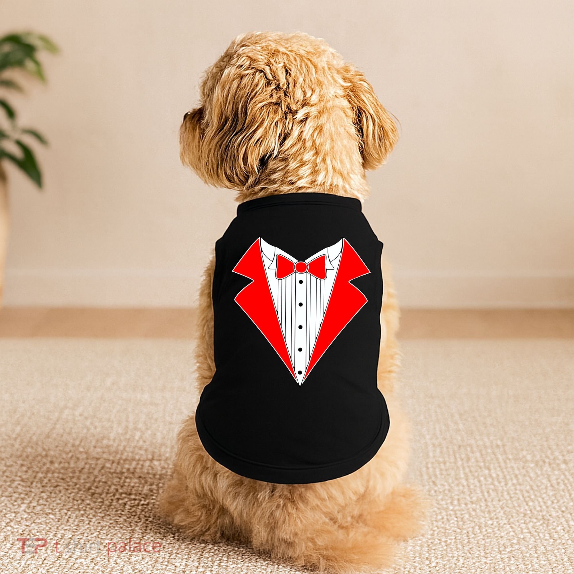 Red Tuxedo Wedding Tux Doggie Tank