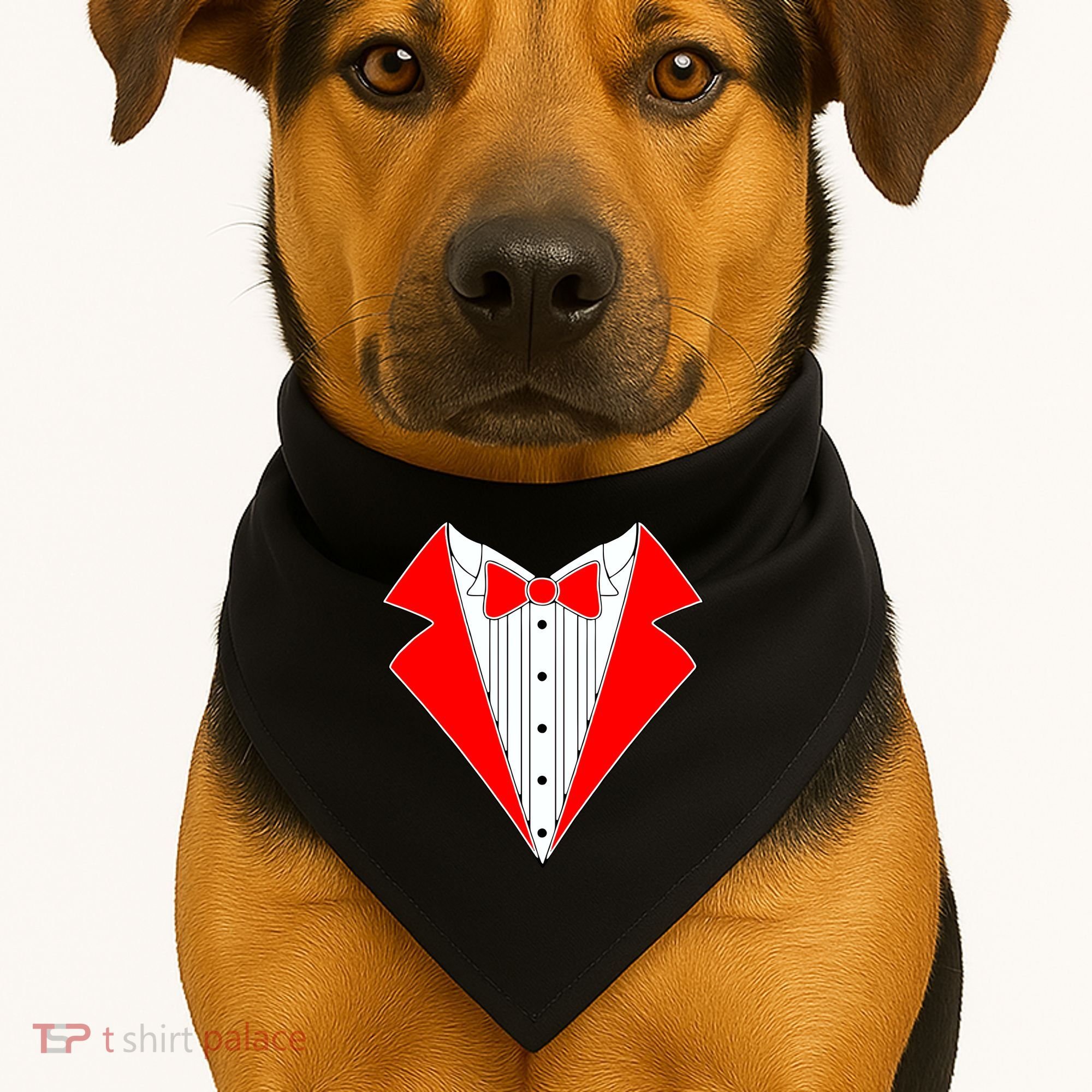 Red Tuxedo Wedding Tux USA-Made Doggie Bandana
