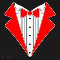 Red Tuxedo Wedding Tux USA-Made Doggie Bandana thumb 2