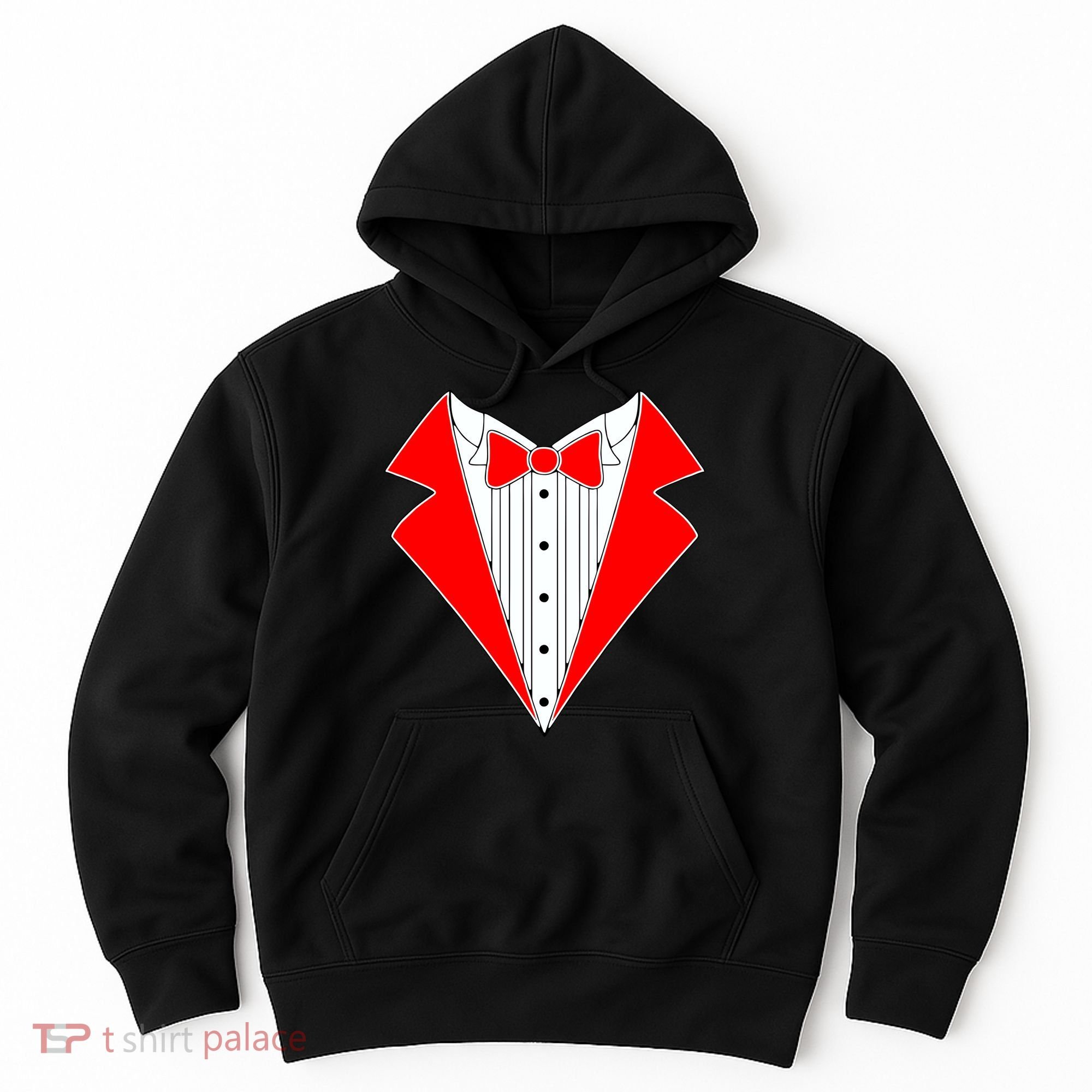 Red Tuxedo Wedding Tux Hoodie