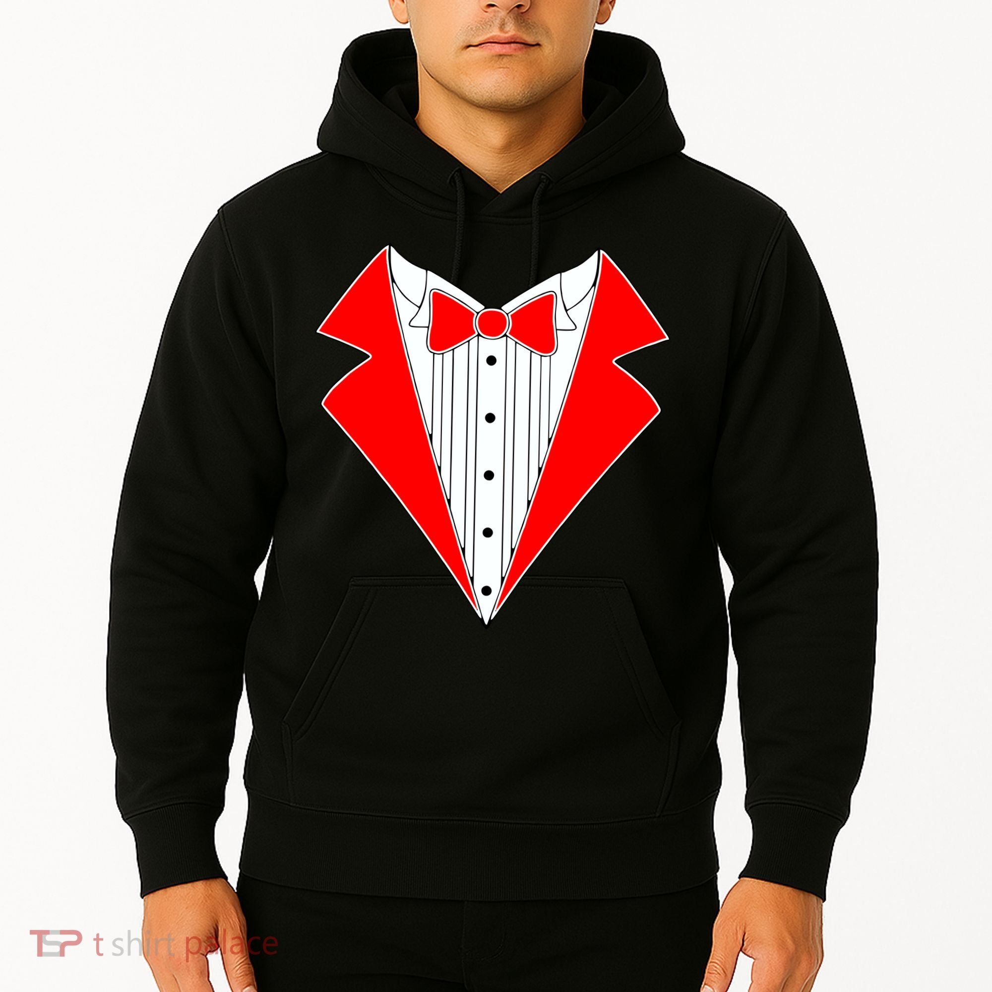Red Tuxedo Wedding Tux Hoodie