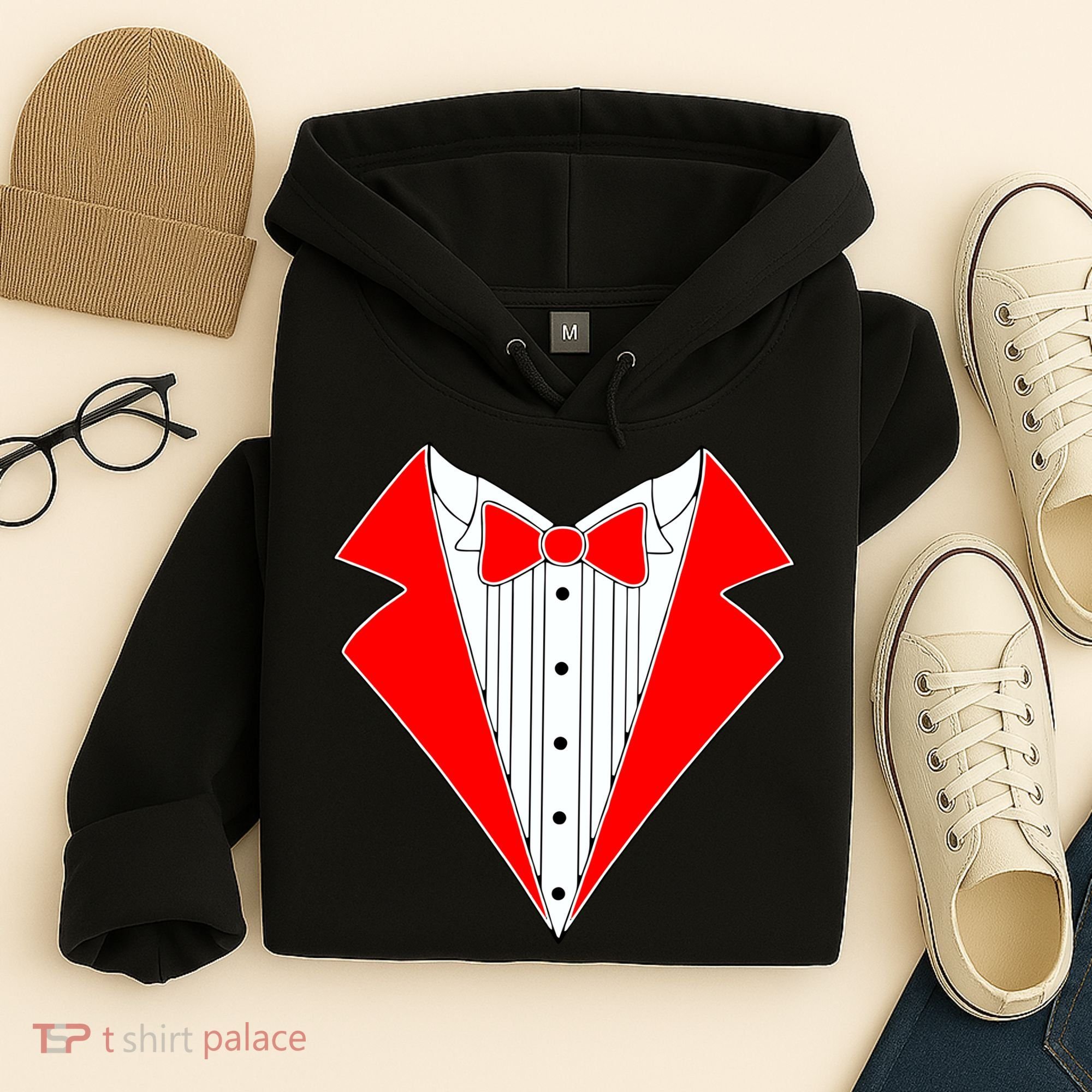 Red Tuxedo Wedding Tux Hoodie