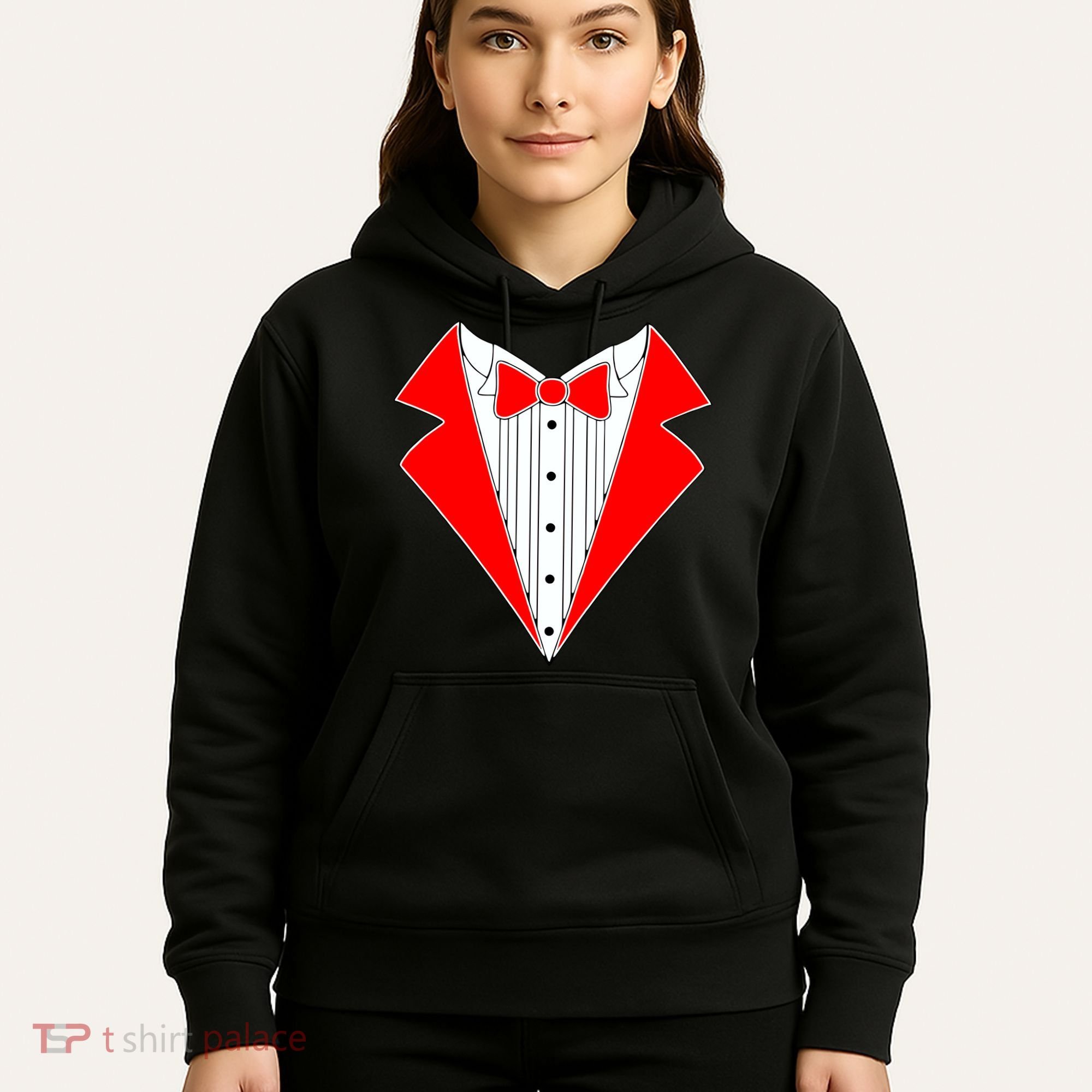 Red Tuxedo Wedding Tux Hoodie