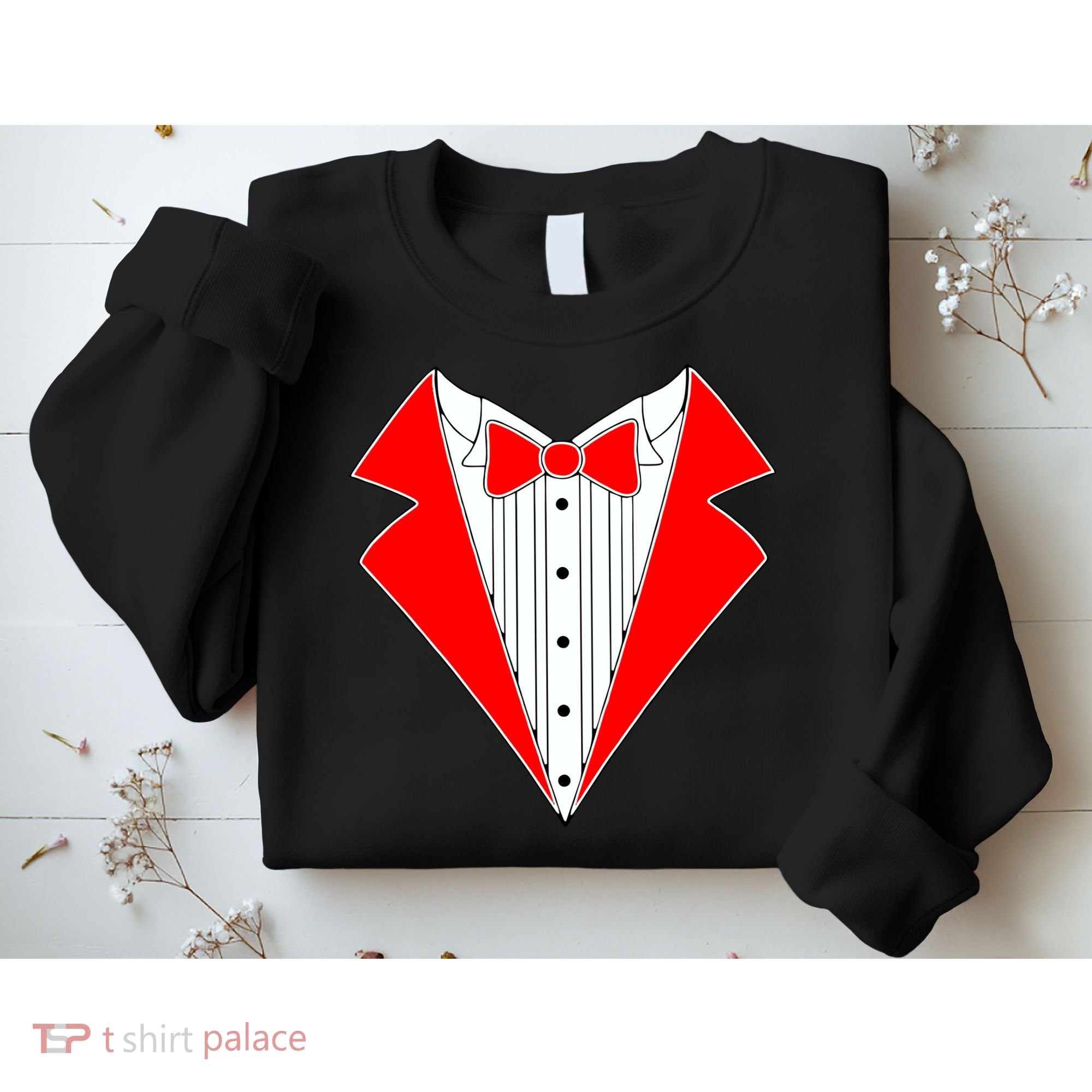 Red Tuxedo Wedding Tux Sweatshirt