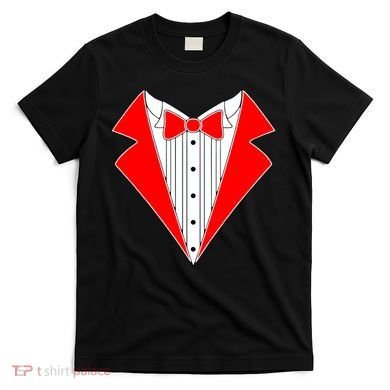 Red Tuxedo Wedding Tux T-Shirt