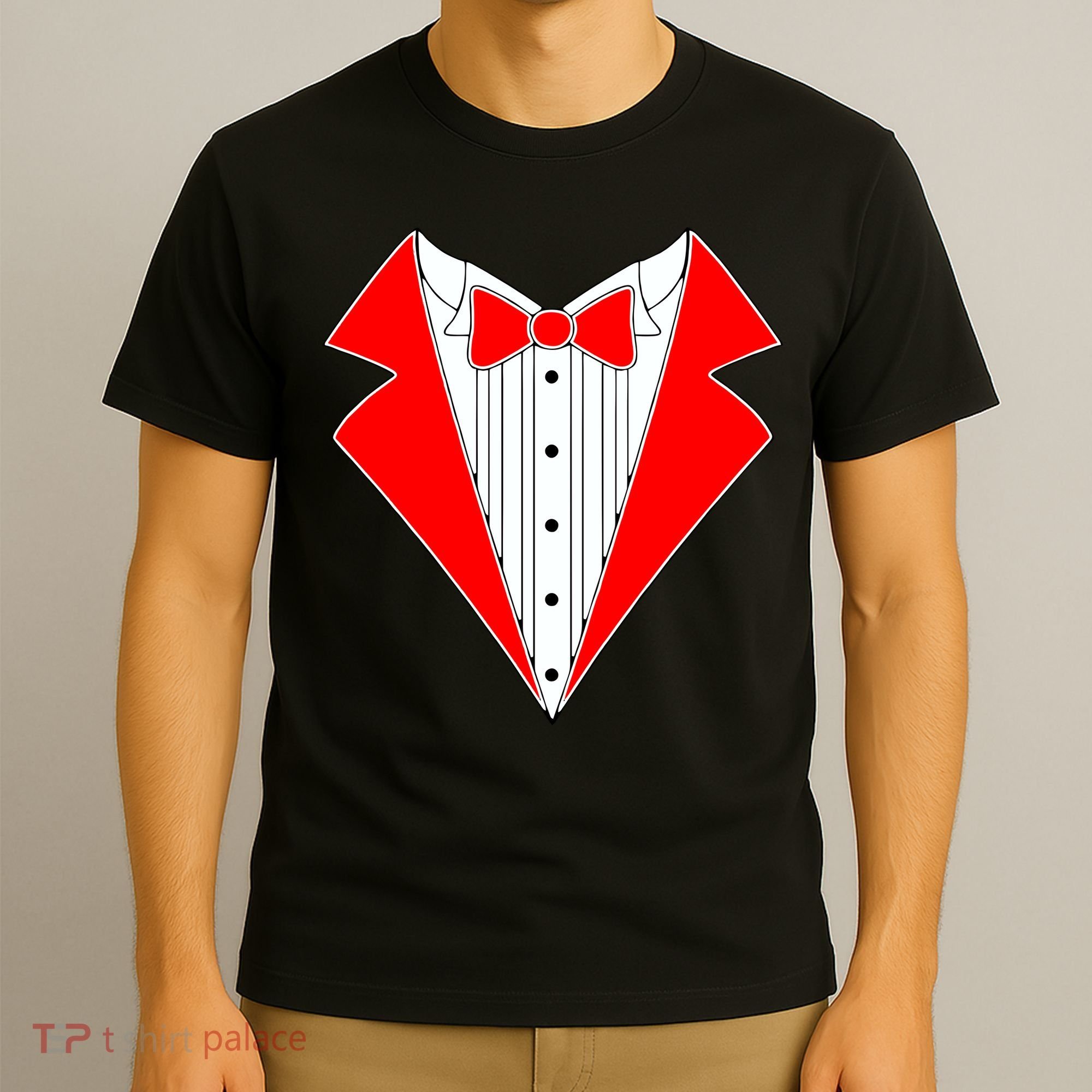 Red Tuxedo Wedding Tux T-Shirt