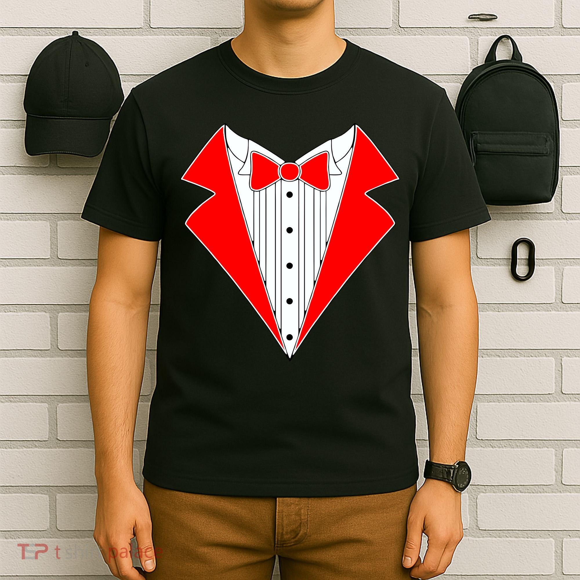 Red Tuxedo Wedding Tux T-Shirt