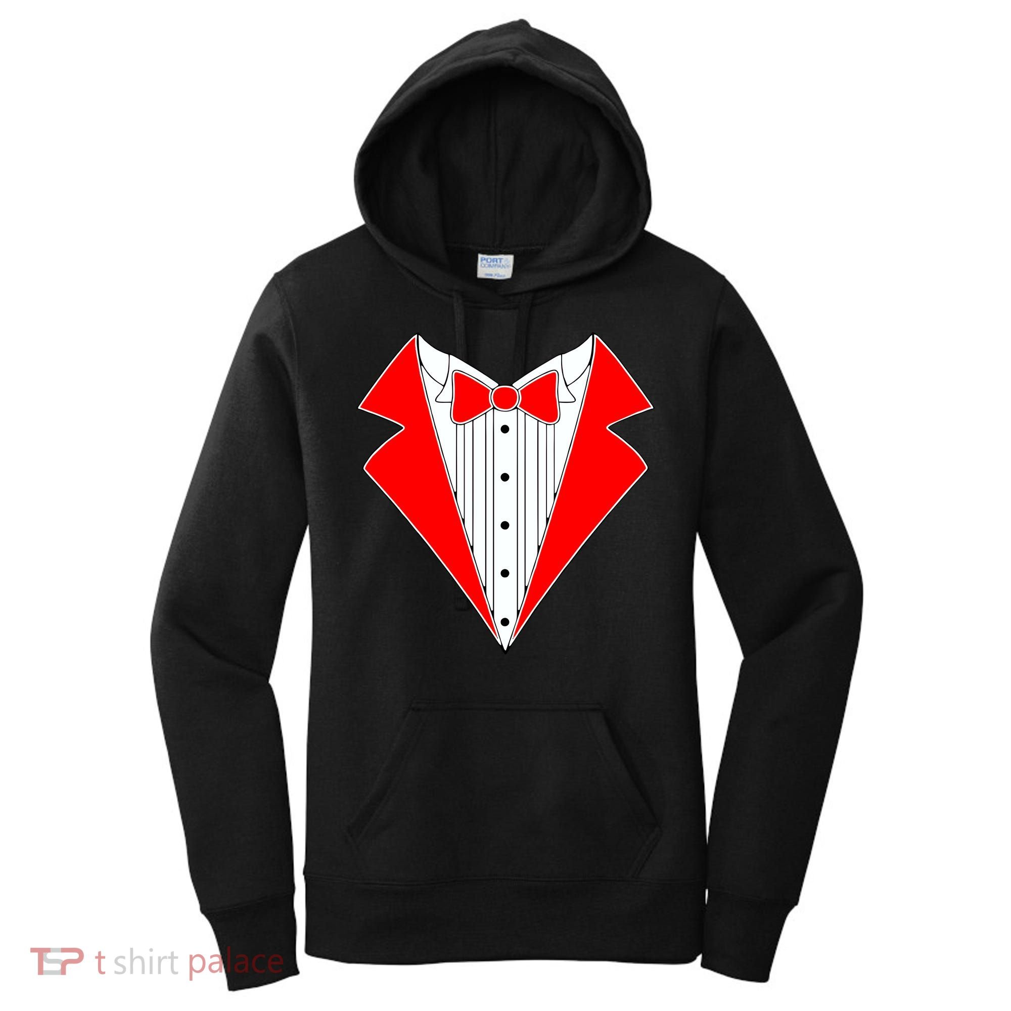 Red Tuxedo Wedding Tux Women's Hoodie