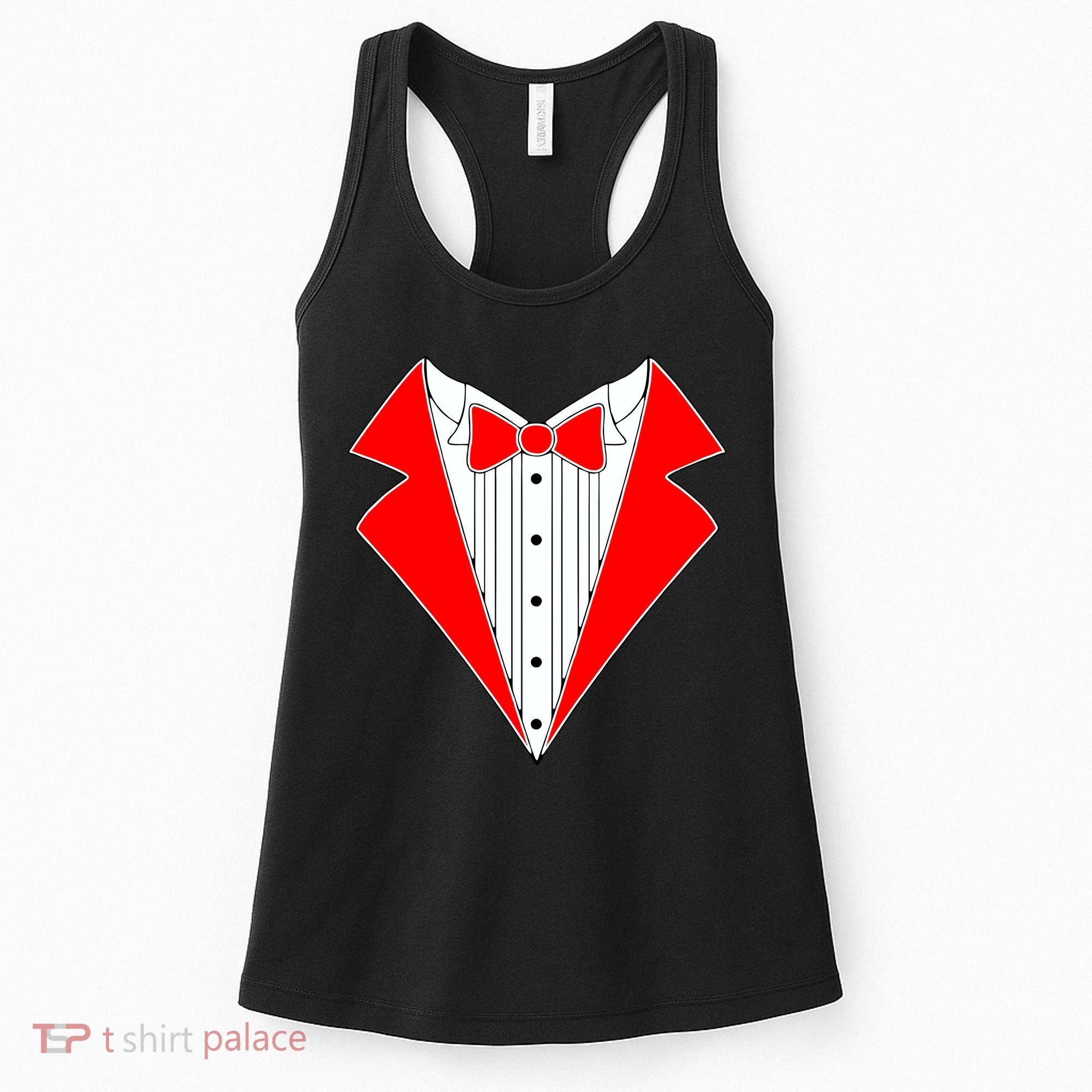 Red Tuxedo Wedding Tux Women's Tank Top