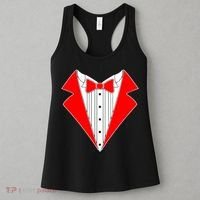 Red Tuxedo Wedding Tux Women's Tank Top thumb 3