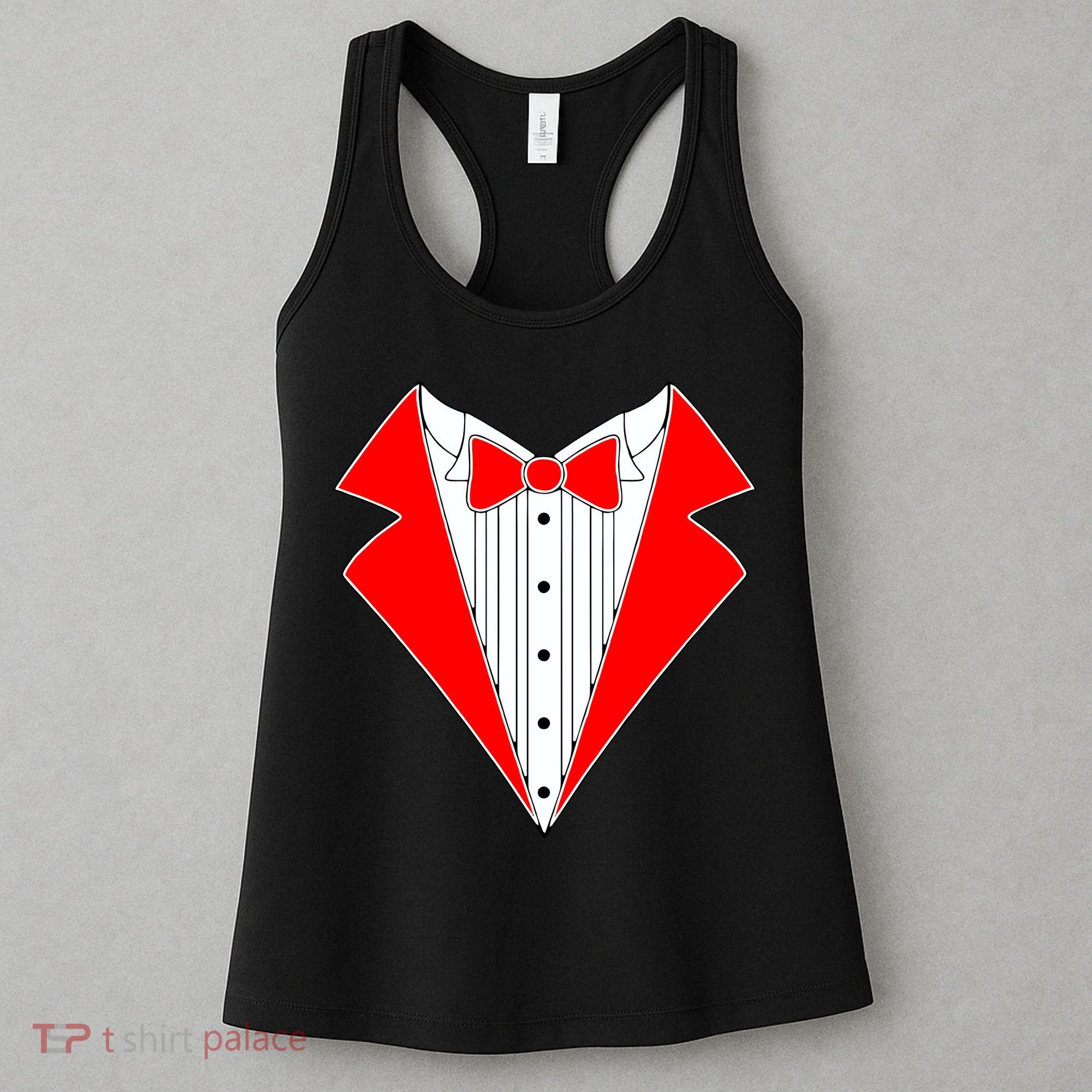 Red Tuxedo Wedding Tux Women's Tank Top