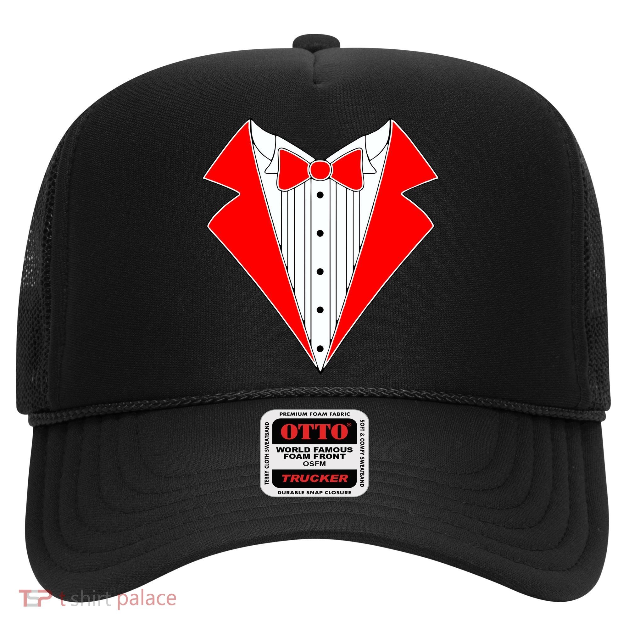 Red Tuxedo Wedding Tux Hat