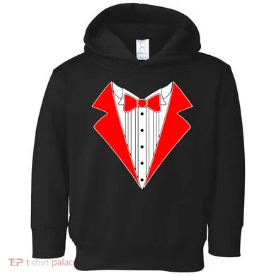 Red Tuxedo Wedding Tux Toddler Hoodie