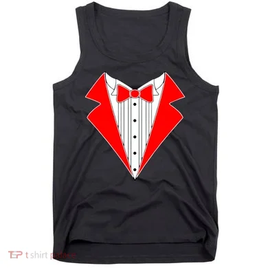 Red Tuxedo Wedding Tux Tank Top