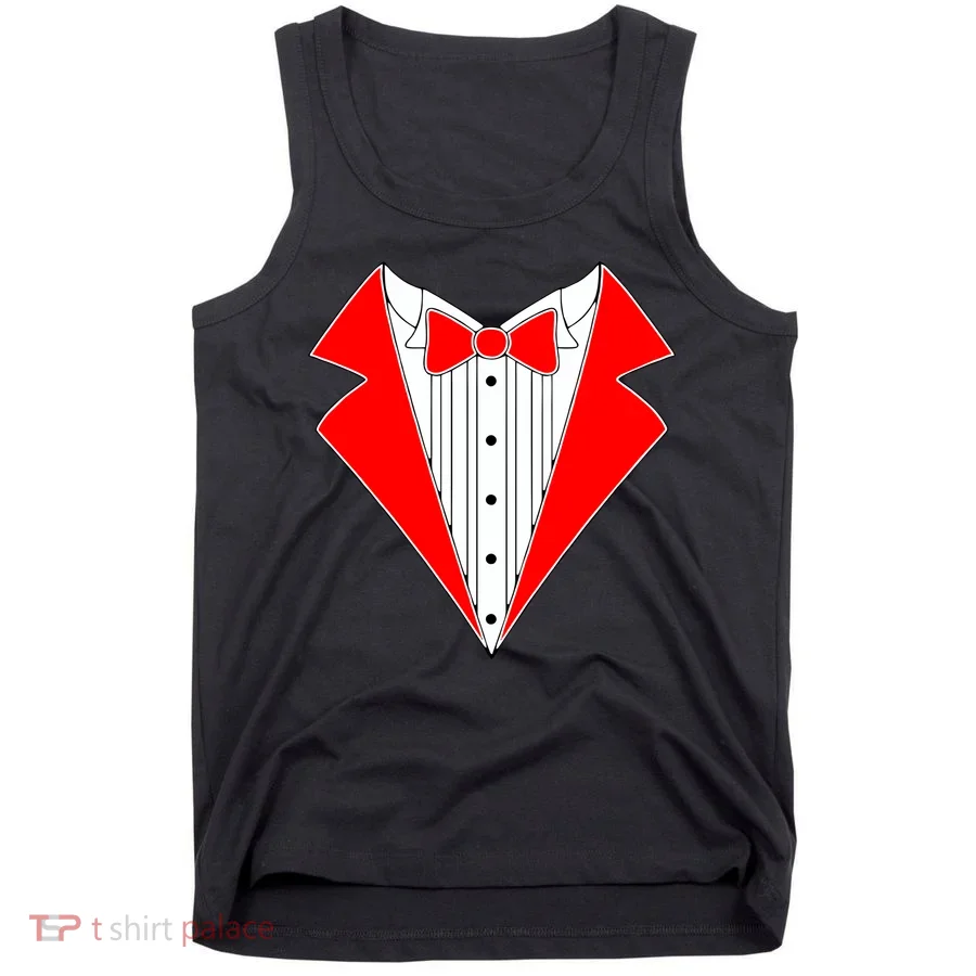 Red Tuxedo Wedding Tux Tank Top