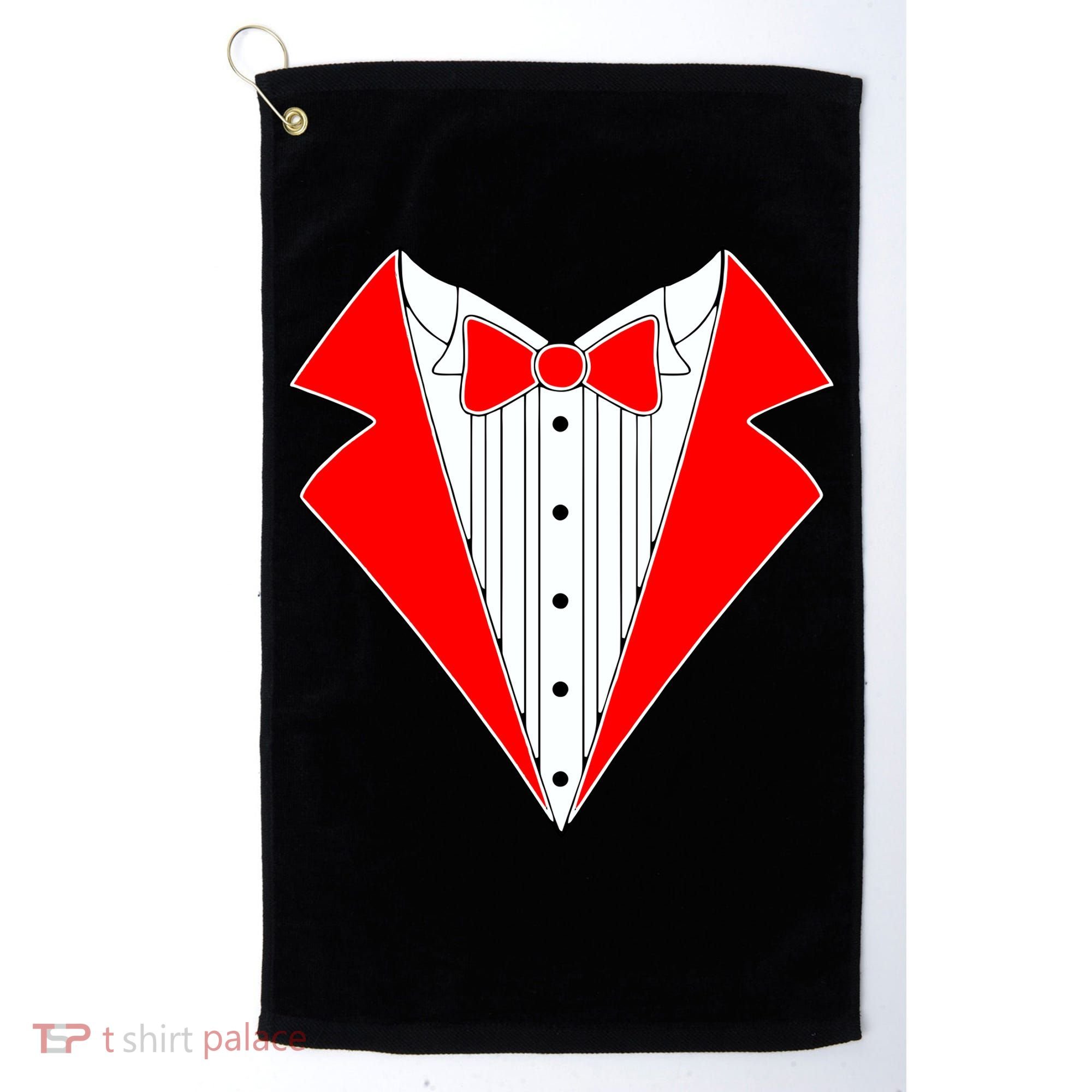 Red Tuxedo Wedding Tux Golf Towel
