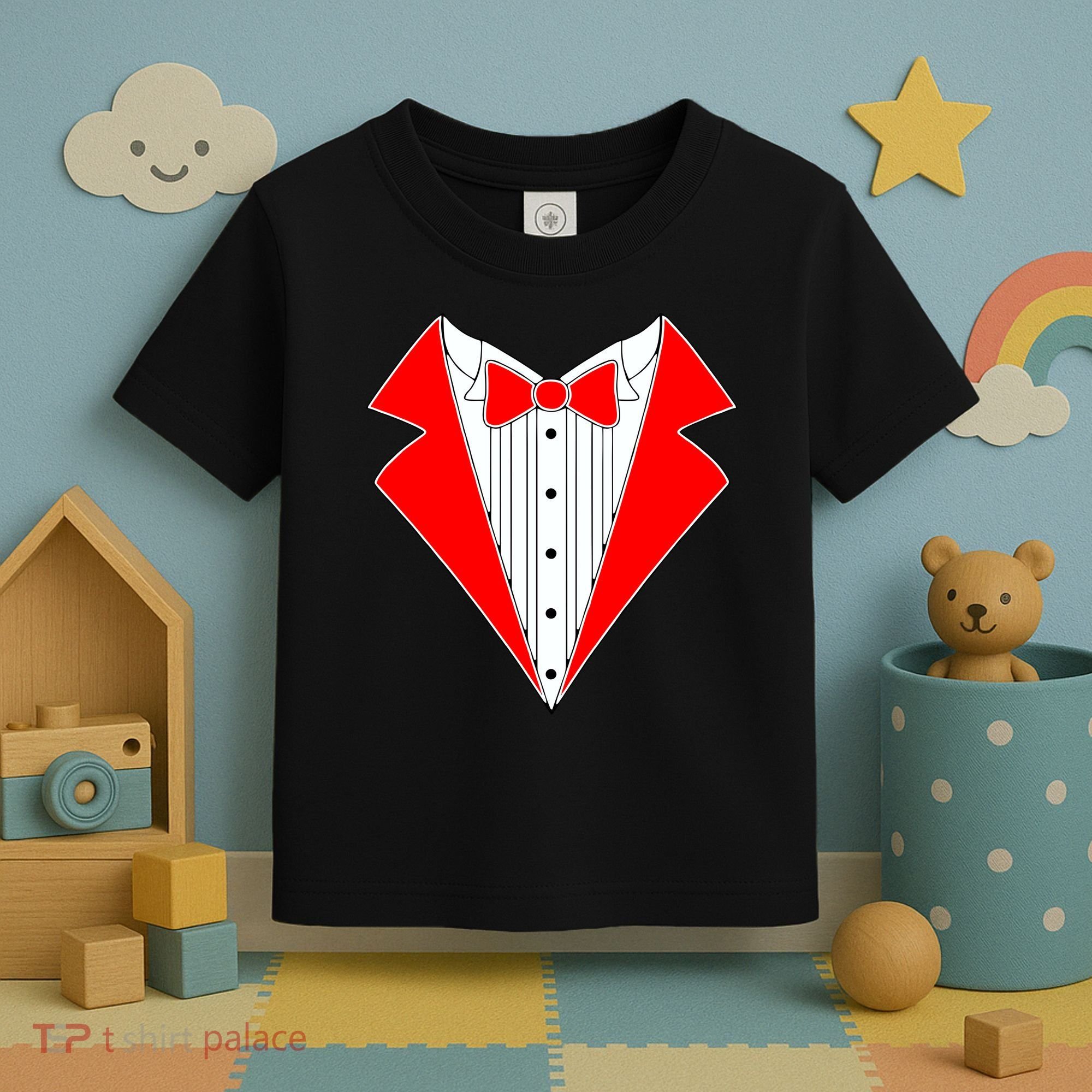 Red Tuxedo Wedding Tux Toddler T-Shirt