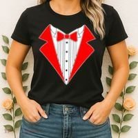 Red Tuxedo Wedding Tux Women's T-Shirt thumb 2