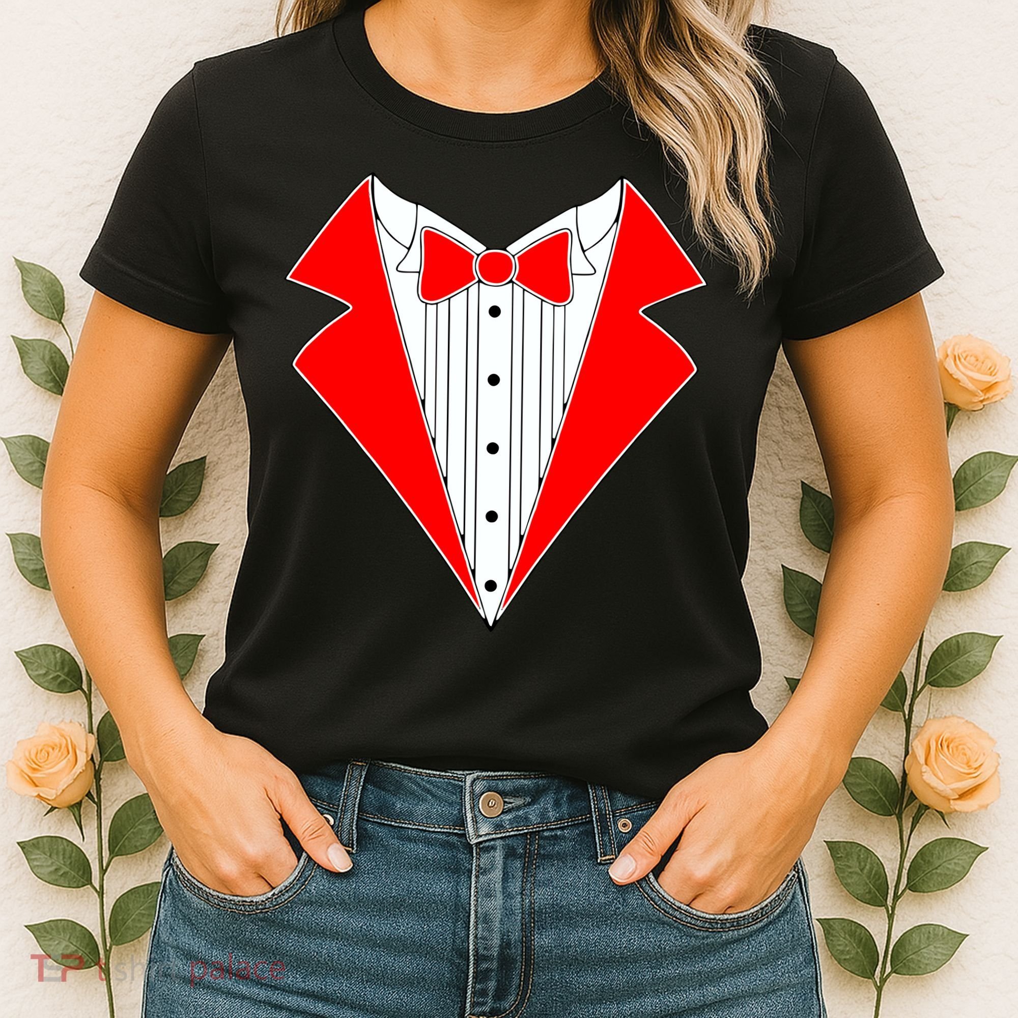 Red Tuxedo Wedding Tux Women's T-Shirt