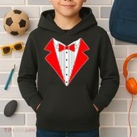 Red Tuxedo Wedding Tux Kids Hoodie thumb 2