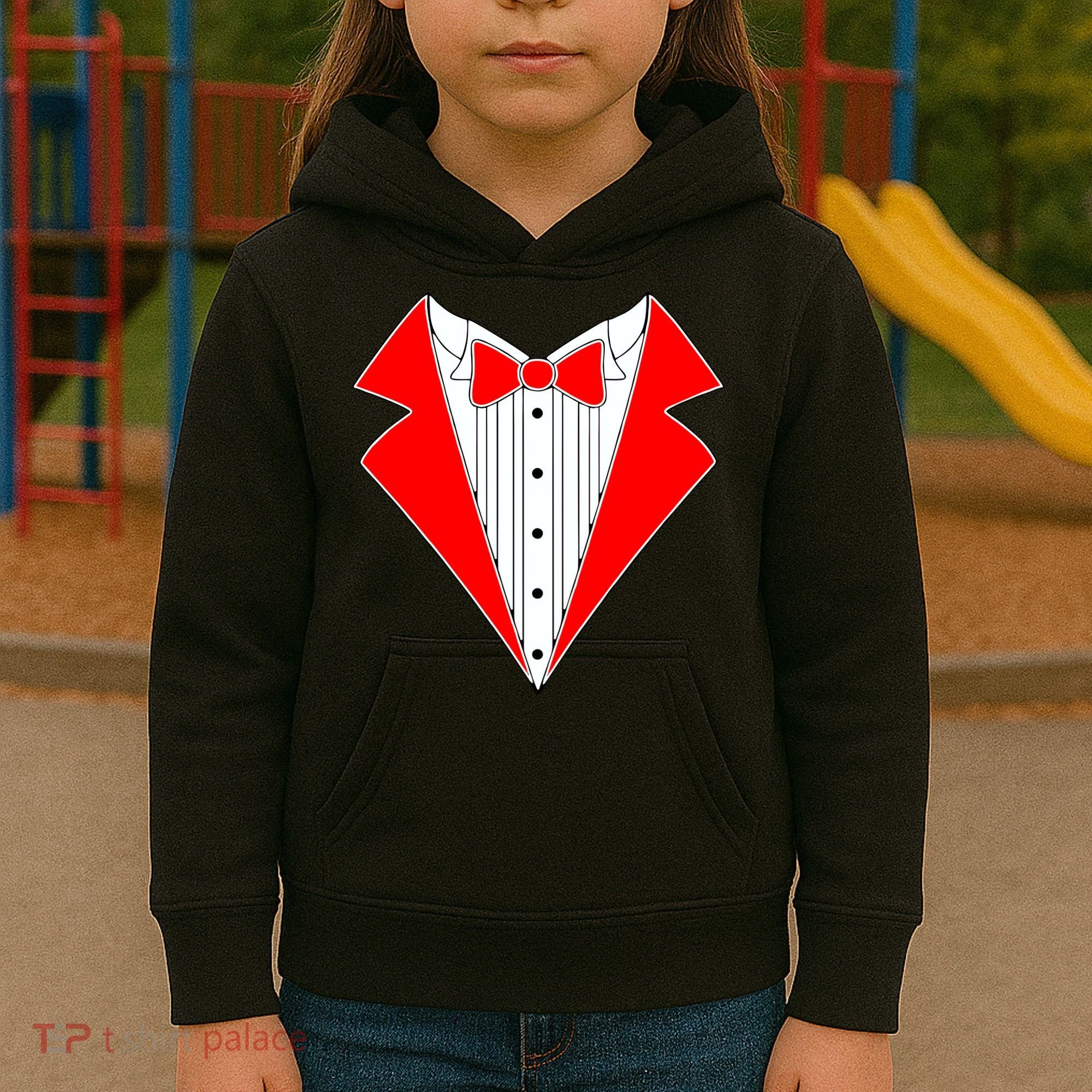 Red Tuxedo Wedding Tux Kids Hoodie