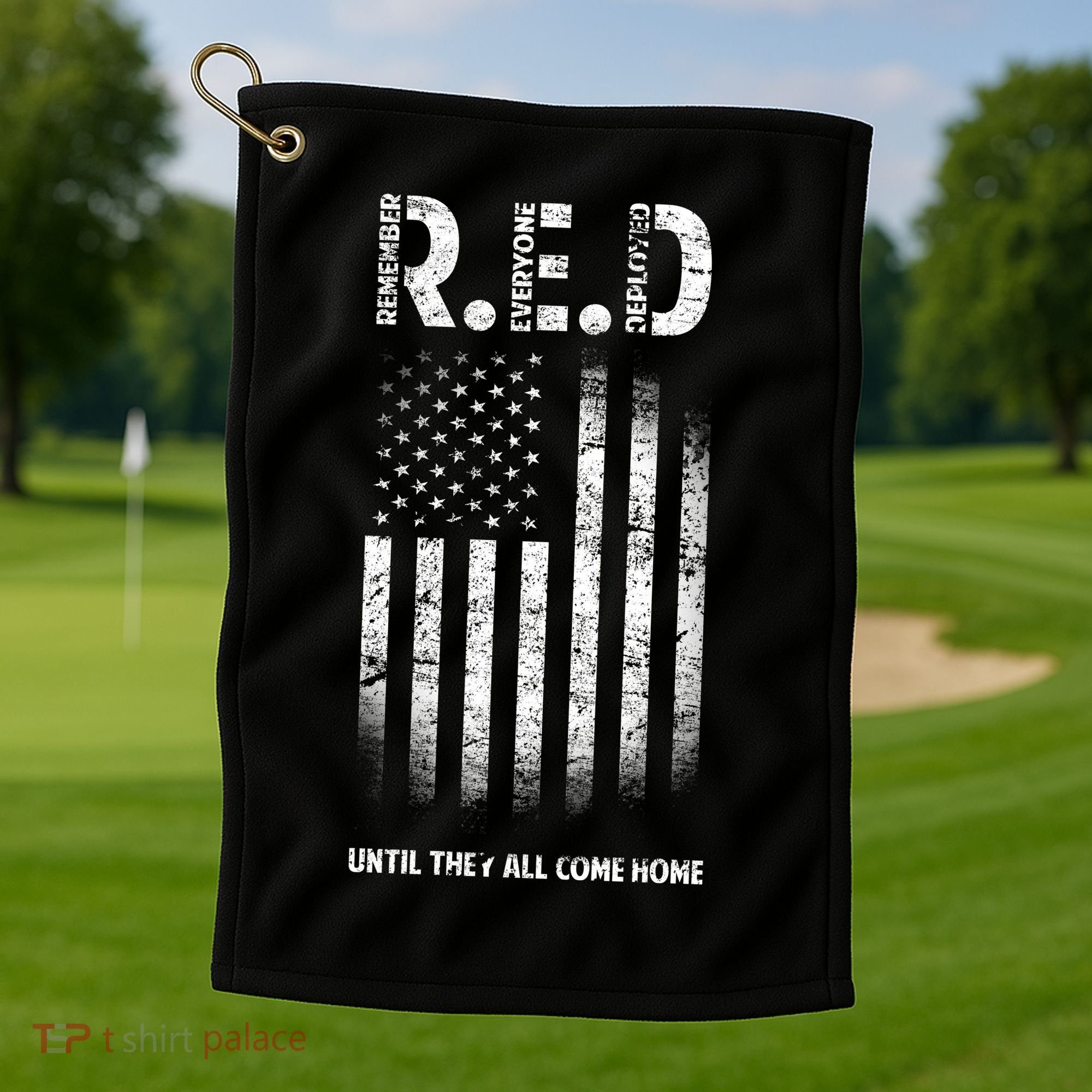 Red Until They All Come Home Golf Towel