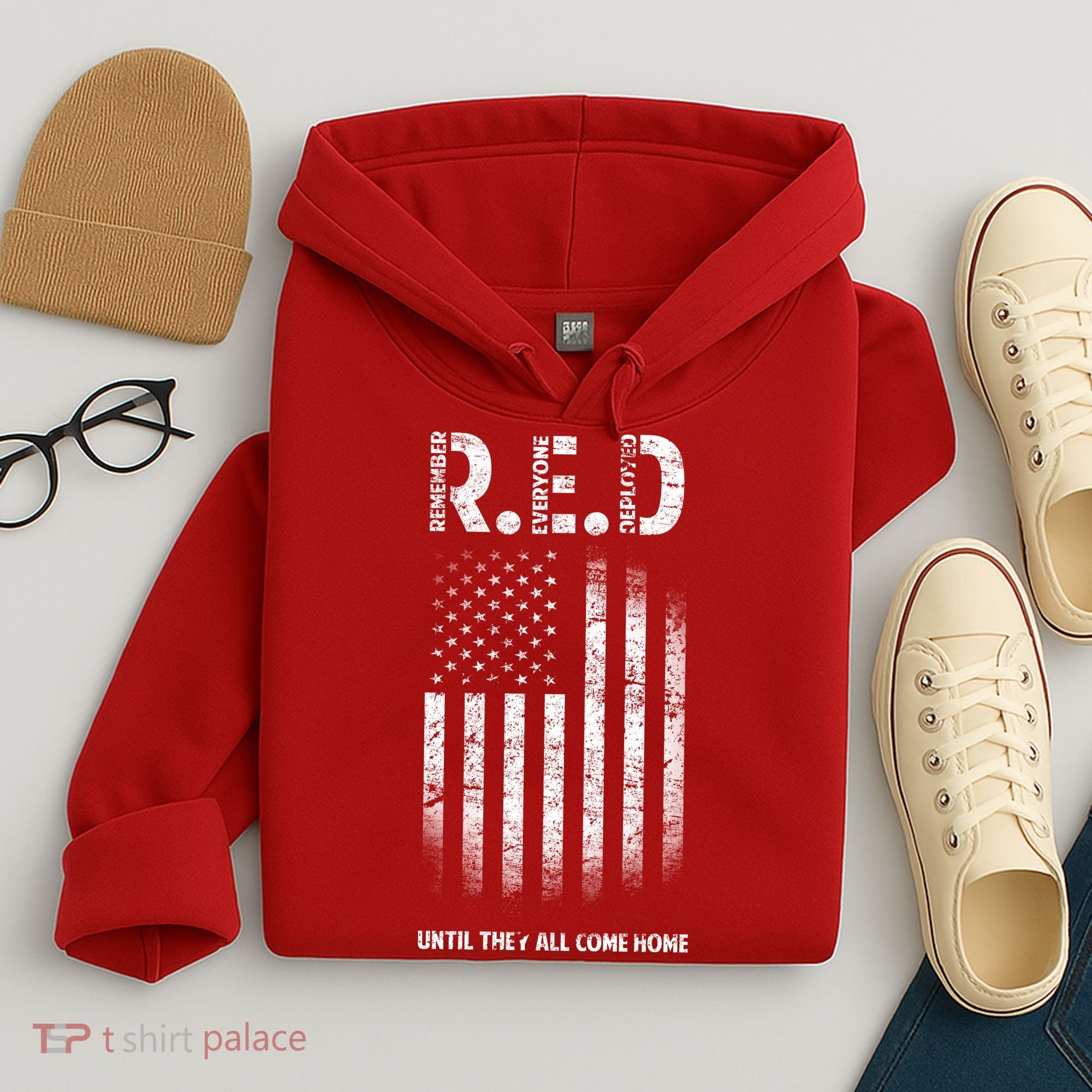 Red Until They All Come Home Hoodie