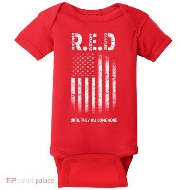 Red Until They All Come Home Baby Bodysuit