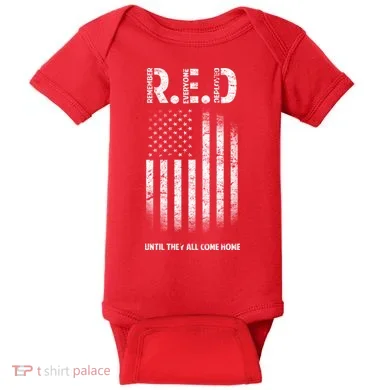 Red Until They All Come Home Baby Bodysuit