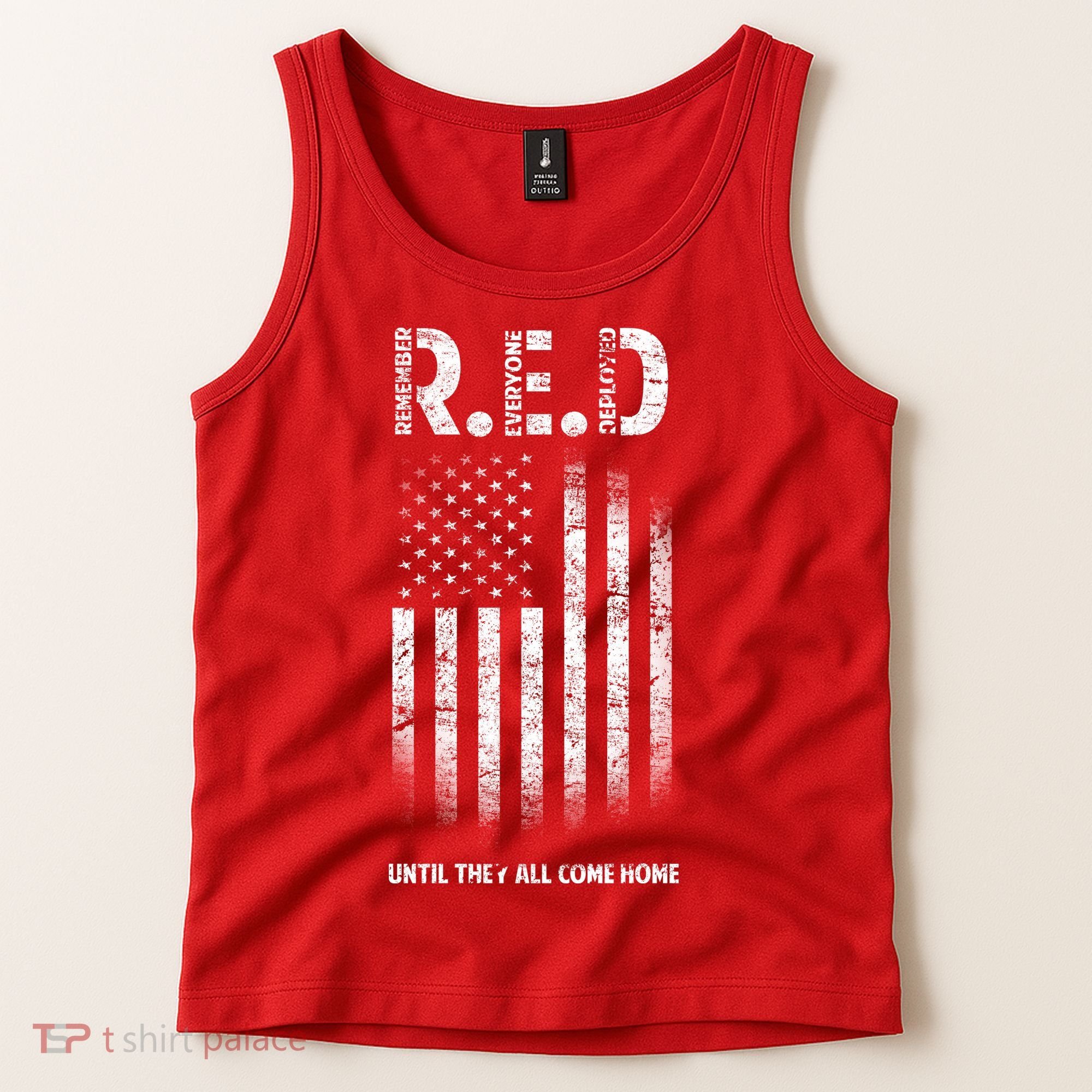 Red Until They All Come Home Tank Top