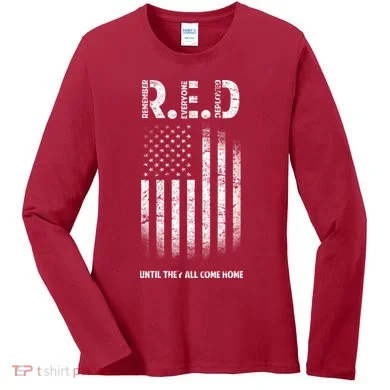 Red Until They All Come Home Women's Long Sleeve Shirt