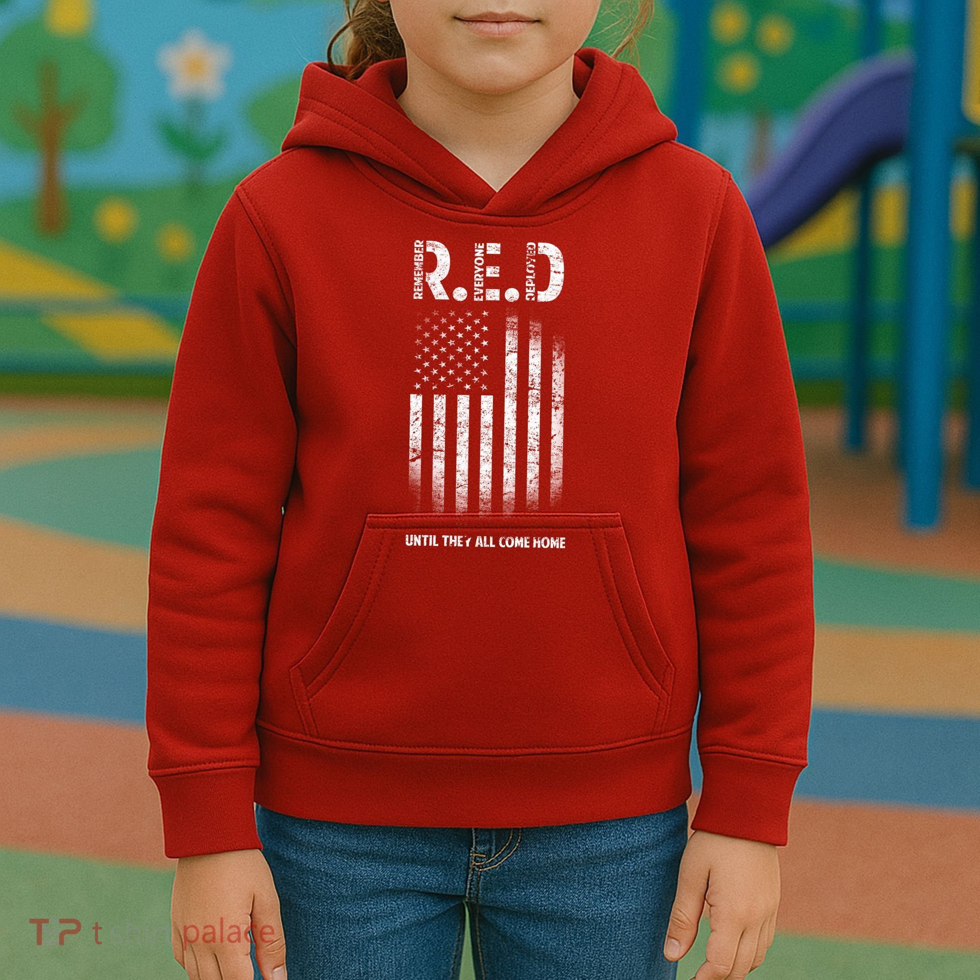 Red Until They All Come Home Kids Hoodie