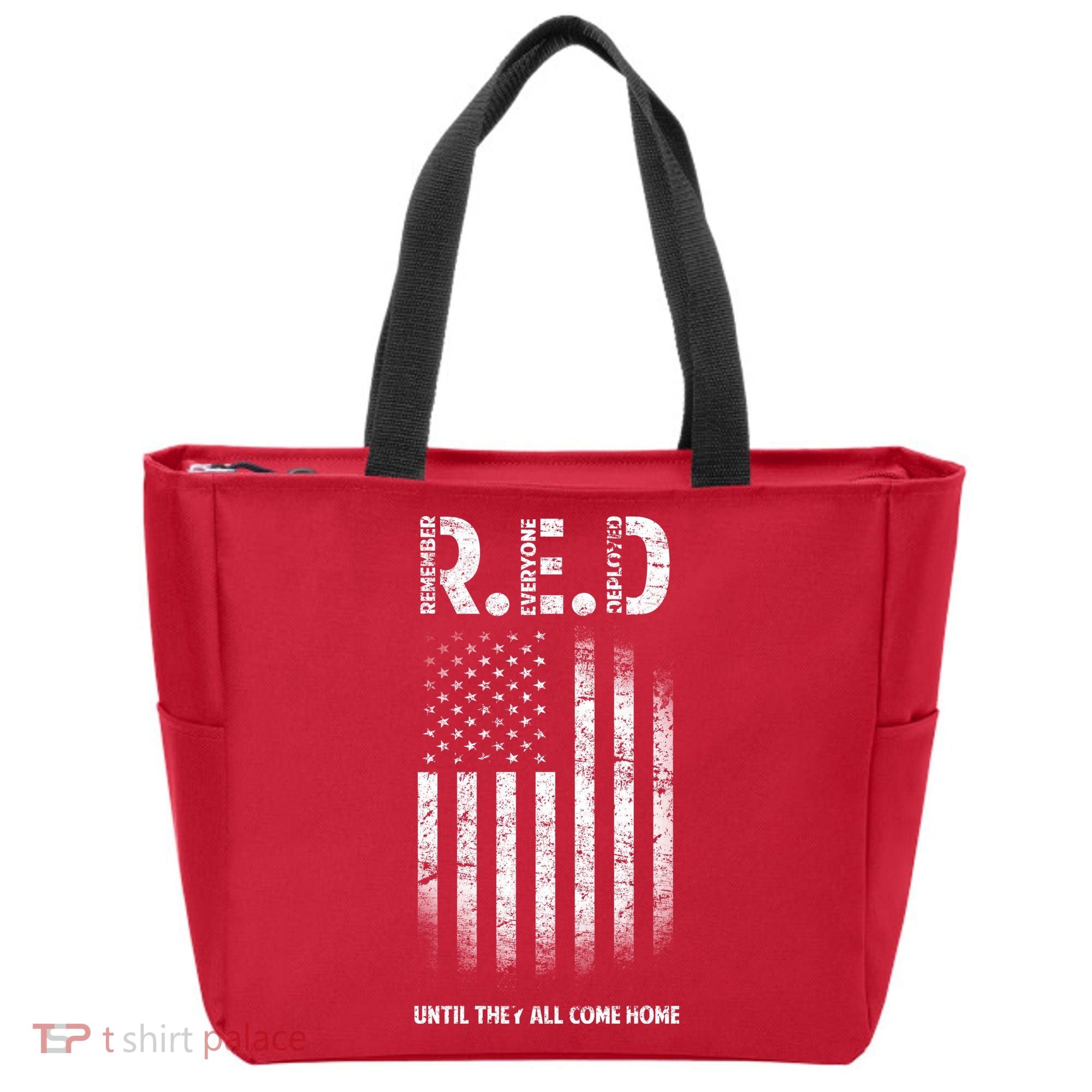 Red Until They All Come Home Tote Bag