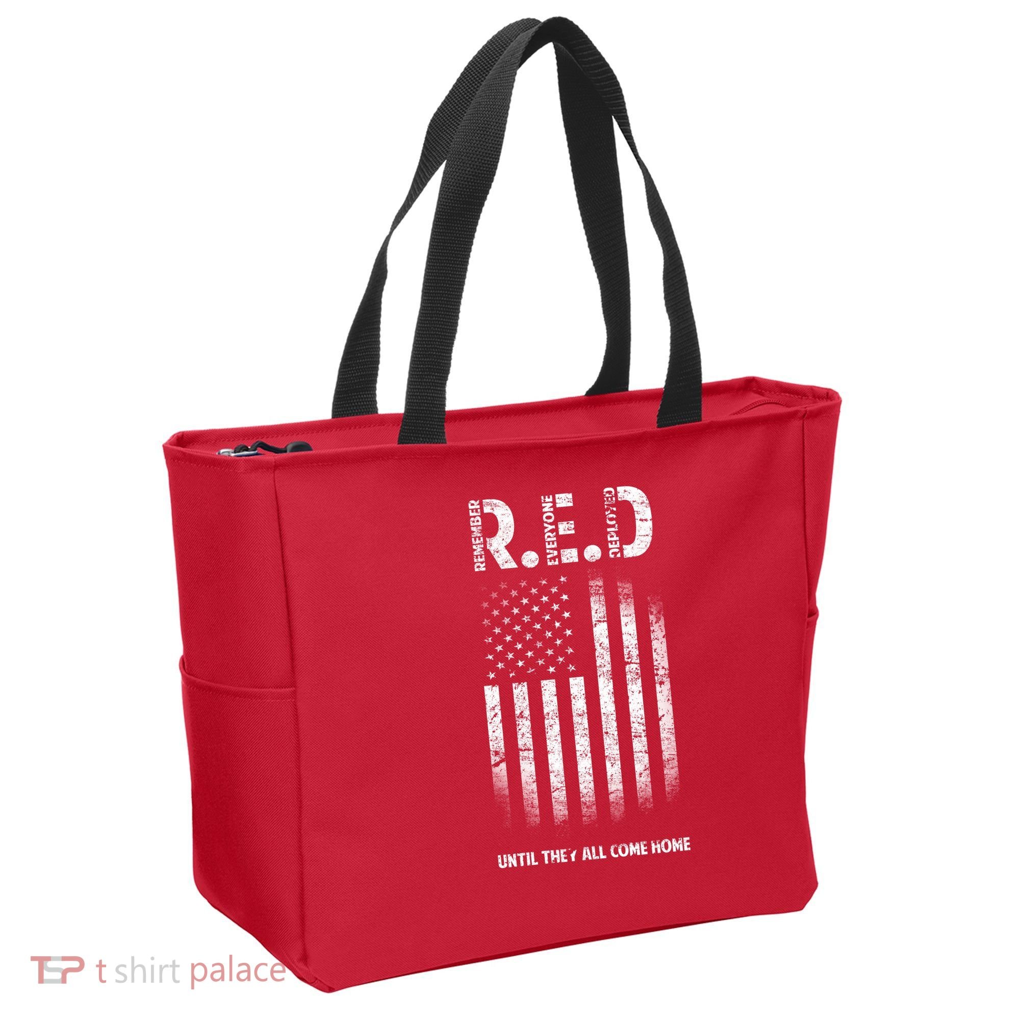 Red Until They All Come Home Tote Bag